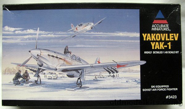 Accurate Miniatures 1/48 Yakovlev Yak-1 On Skis, 3423 plastic model kit